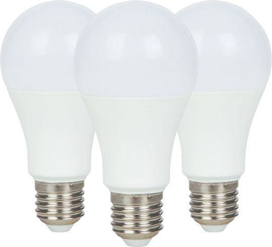 GBC LED Bulbs 15W For E27 Socket And A60 Shape Natural White 1510lm 3 Pieces