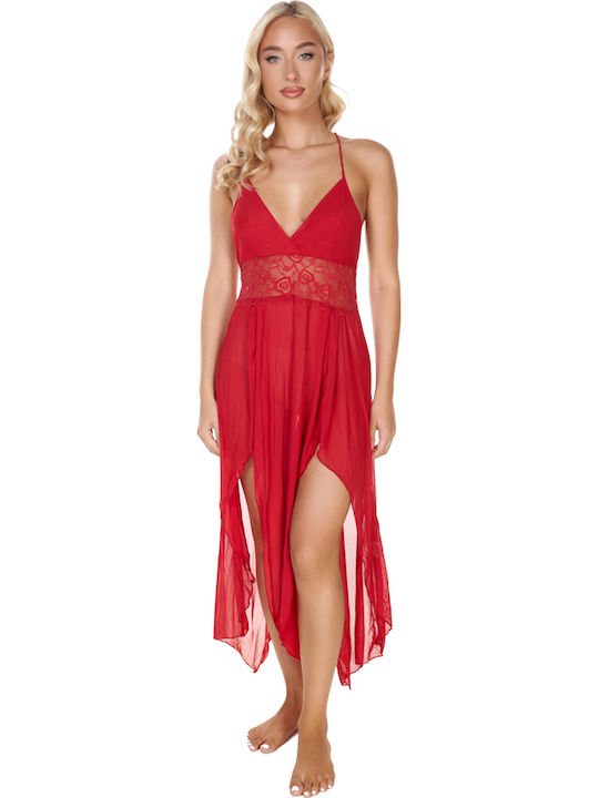 Comfort Summer Women's Nightgown Red