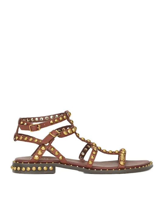 Play Combo C Δερμάτινα Flache Sandalen für Damen Grau