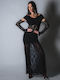 Summer Dress with Ruffles Black