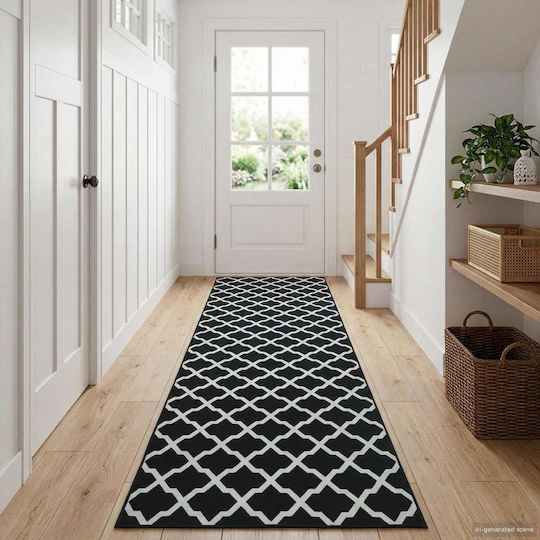 vidaXL Teppich Flur Schwarz 80x400cm 42045373