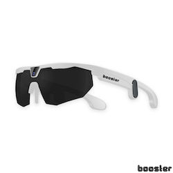 Booster Ochelari de Ciclism cu Ramă Albă și Lentile Întunecate