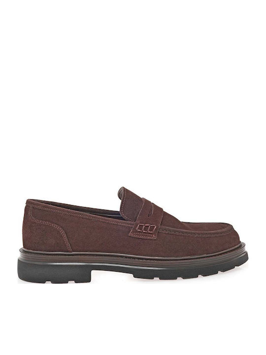 Suede Ανδρικά Loafers σε Καφέ Χρώμα