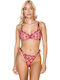 Comfort Lace Underwear Set Bra with String Burgundy
