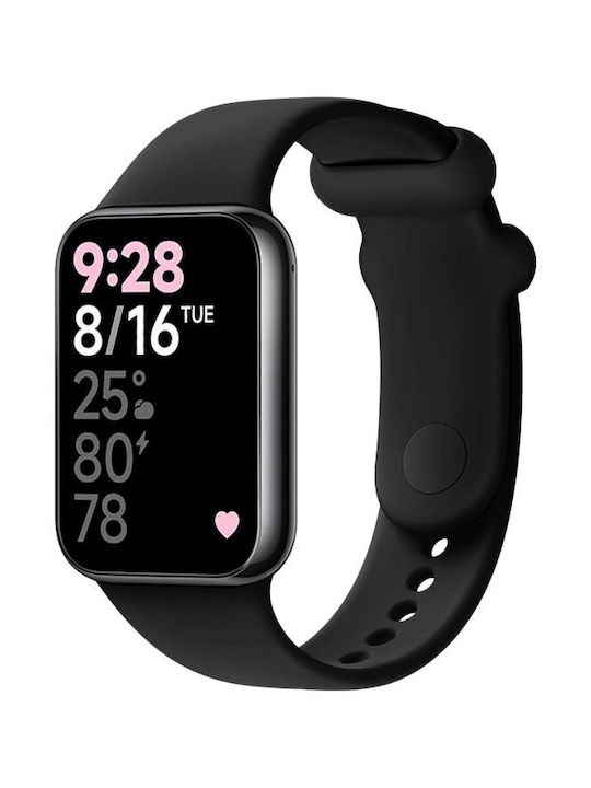 Fixed Λουράκι Σιλικόνης Xiaomi Redmi Watch 5/4 Smart Band 9 Pro/8 Pro Μαύρο Fixed Λουράκι Σιλικόνης Xiaomi Redmi Watch 5/4 Smart Band 9 Pro/8 Pro Μαύρο