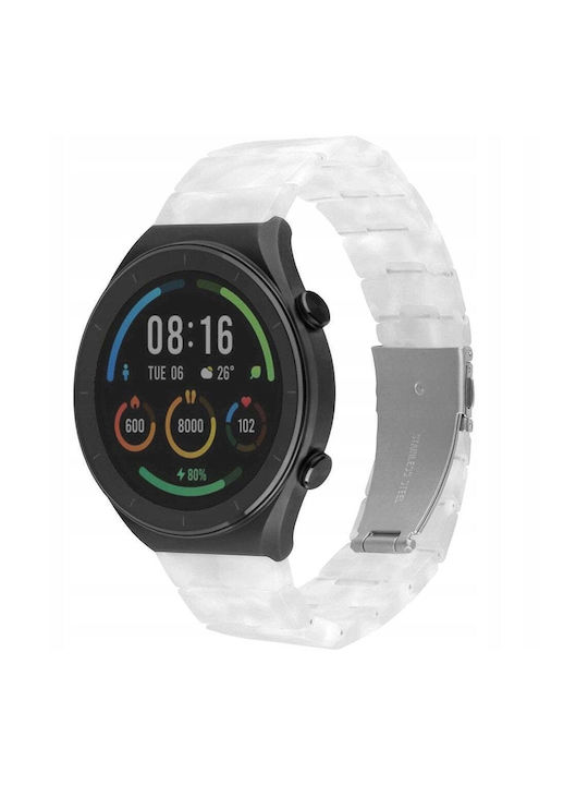 Festbares Tragbare Band aus Resin Schnelle Freigabe 22mm Smartwatch Cloud White