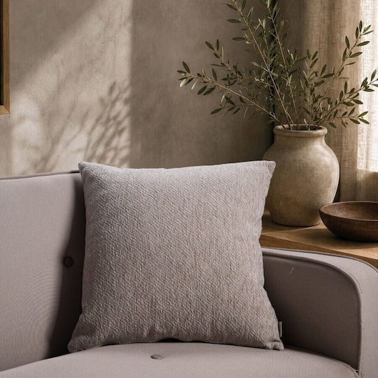 Teoran Διακοσμητική Μαξιλαροθήκη Dayton Grey Terracotta 50x50εκ.