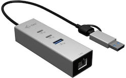 i-tec USB хъб 3 Порта (USB-A / USB-C) + LAN CAMETALG325HUB