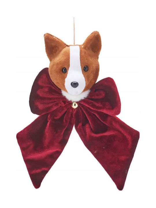 Home&Styling Collection Christmas Fabric Figure Red Bow Height 30cm