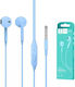 Ακουστικά Vega Denmen Universal Headphones Υποδοχη 3,5 Ιντσων Μπλε In-ear Dr01>