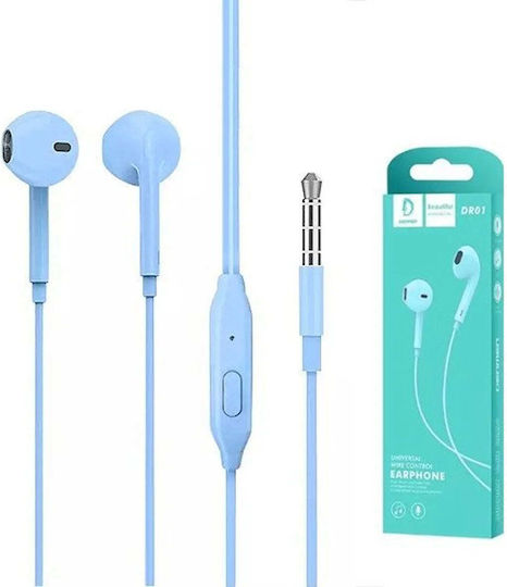Ακουστικά Vega Denmen Universal Headphones Υποδοχη 3,5 Ιντσων Μπλε In-ear Dr01>