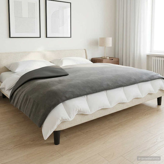 vidaXL Single Blanket 155x220cm Anthracite
