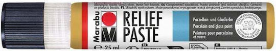 Χρωμα Γυαλι & Πορσελανη Relief Paste Marabu 25ml Metallic Gold