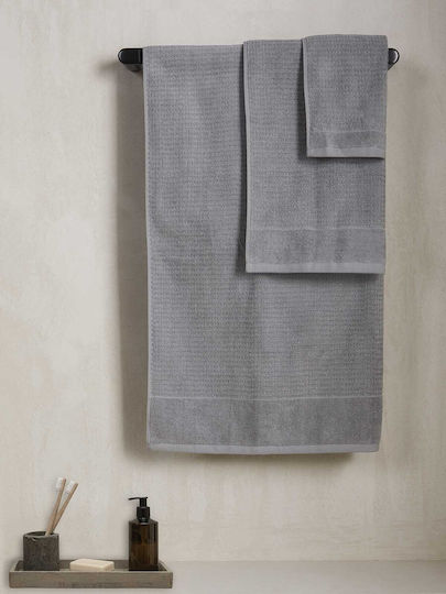 Aigaion Ravelia Badetuch-Set 3 Stück Grau Gewicht 600gr/m²