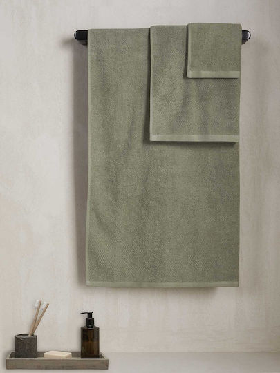 Aigaion Set Bath Towels 3 Pieces Sage Green Weight 600gsm