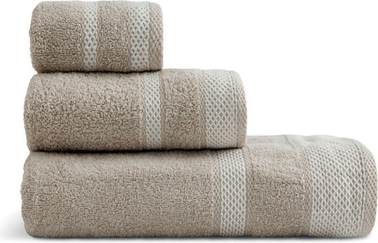Lino Home Сет Хавлиени Кърпи 3бр Breeze Бежов Тегло 450гр/м²