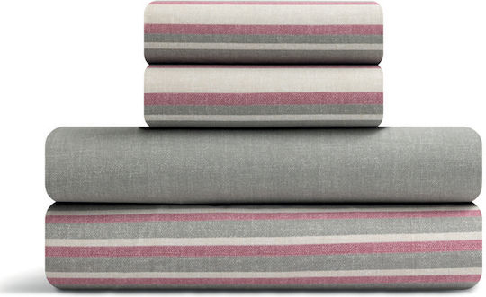 Lino Home Комплект Плик за Завивка 160x240cm Единичен с Калъфка за Възглавница Madison Прашно Розов