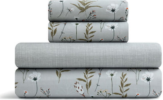 Lino Home Verde Σετ King Size 4τμχ 260x270εκ. Verde Ασημί Lino Home Verde Σετ King Size 4τμχ 260x270εκ. Verde Ασημί
