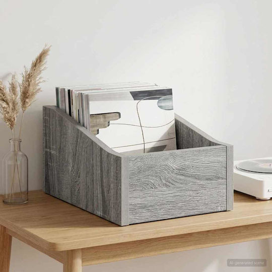 vidaxl Vinyl Aufbewahrung Lp Grau Sonoma 23 X 33 X 16 Cm Bearbeitetes Holz