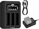 JJC Dreifach Netzadapter Kompatibel mit Ricoh