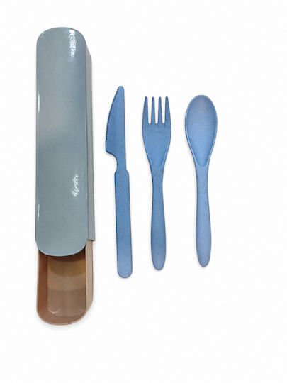 Baby Cutlery Set with Case Light Blue 2 Pieces