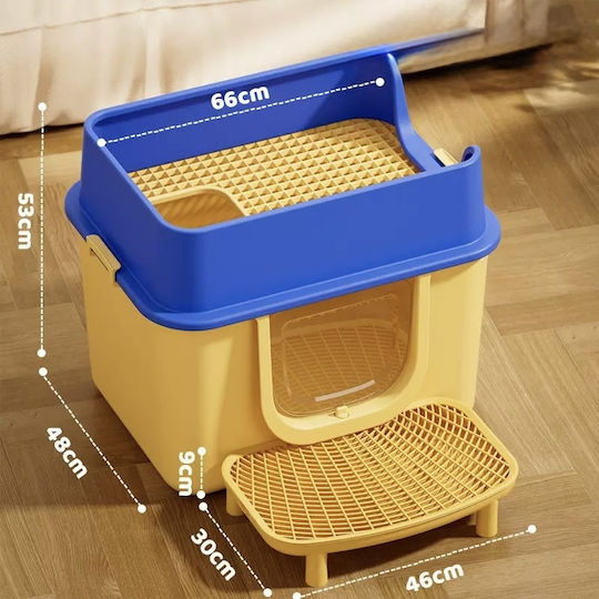 Pet's Choice Katzenklos Geschlossene mit Sieb Gelbe M66 x B48 x H58cm