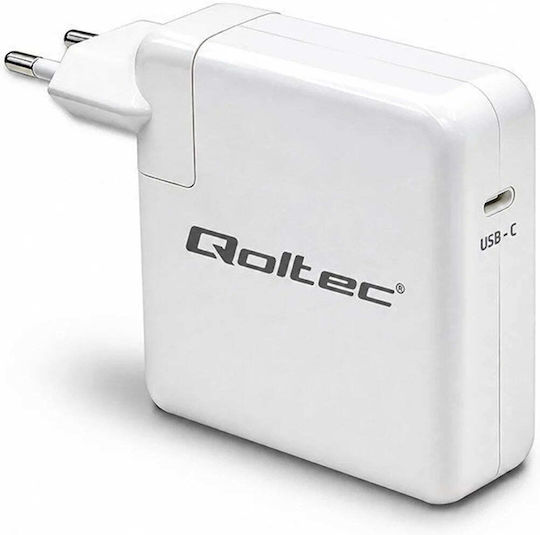 Qoltec Încărcător Universal pentru laptop USB-C de 96 W pentru Apple / Universal și cu set de mufe