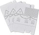 Decorative Paper Houses Large White Set 6 Pieces