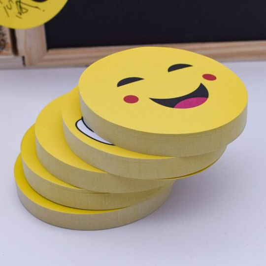 Sticker Memo Pads Emoji 6.5cm 130 Pieces 4sxo90