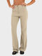 Women's Crepe Trousers in Slim Fit Light Olive