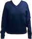 AETOS Fleece Pullover V Hals Militärischer Strick Blau