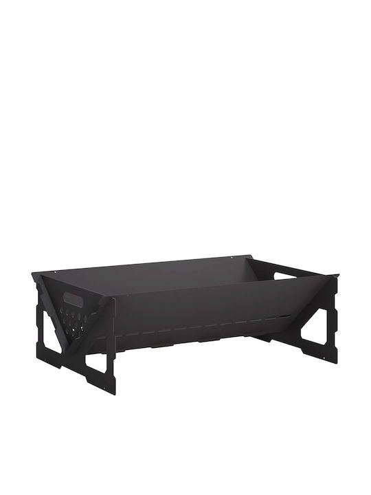 vidaXL Șemineu de Exterior Metalic Negru 60x40x...