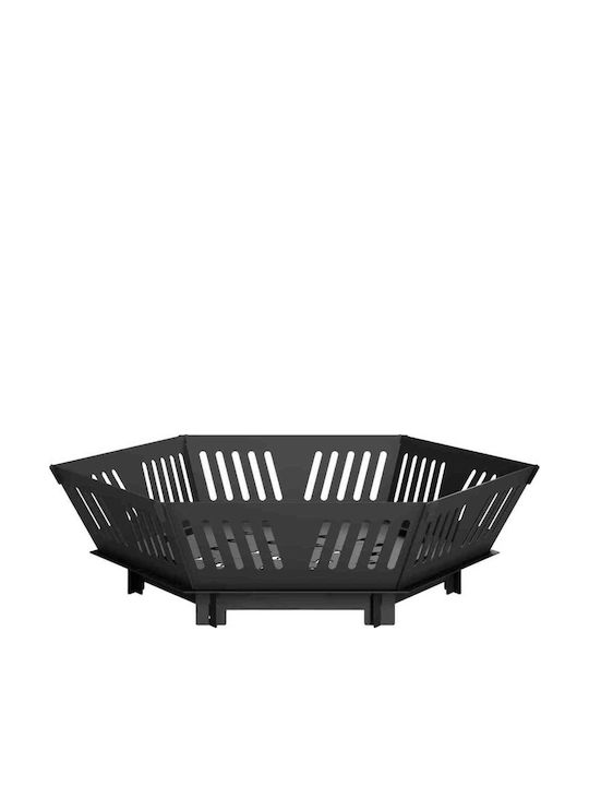 vidaXL Șemineu de Exterior Metalic Negru 60x60x...