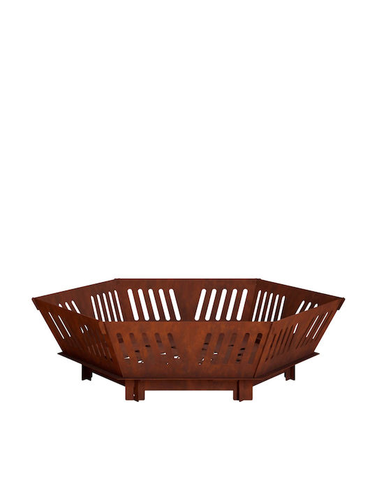 vidaXL Feuerstelle Draußen Metallisch Grau 80x80x23cm