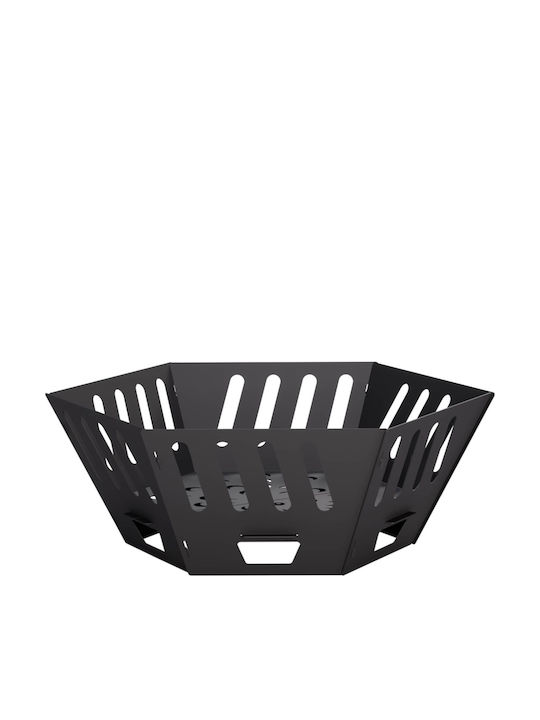 vidaXL Șemineu de exterior metalic negru 60x60x...