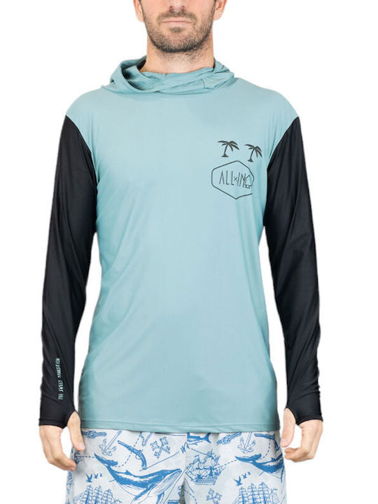 All In Men's Long Sleeve Sun Protection Shirt Blue