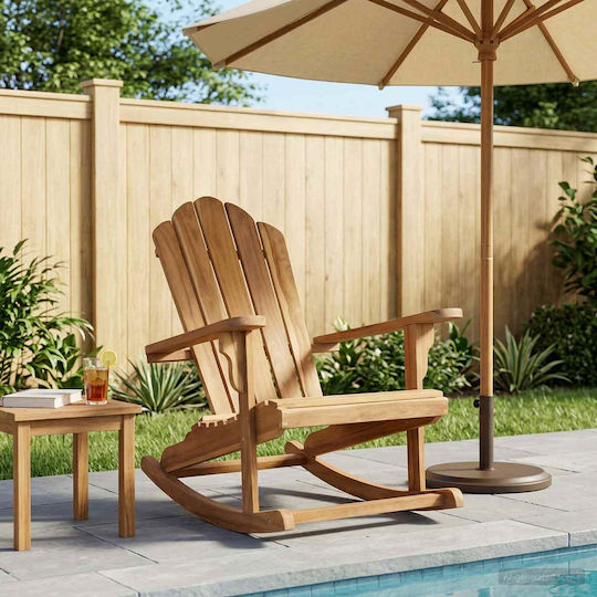 Rocking Hölzernen Gartenstuhl Adirondack Natur 78x102x104cm