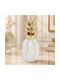 Ceramic Decorative Φ11x27 From Pineapple White Gold Keskor 78767