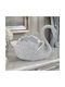 Decorative Polyresin Glitter 19x12x14 Swan Silver Keskor 41731-62