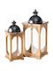 Boltze Melira Set Laternen Hölzernes Graue 61x26x27cm 2Stücke