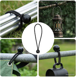 Vidaxl Корди Bungee Топки 100 Бройки Черен Поли...