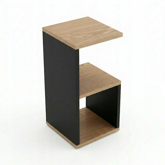 Square Side Table Wooden Brown Shades W21xL21xH49cm Square Side Table Wooden Brown Shades W21xL21xH49cm