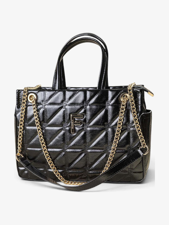 Women's Handbag Shoulder Crossbody Black Shiny