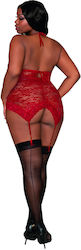 Dreamgirl Plus Size Σετ Sexy Babydoll Κόκκινο