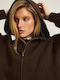 Neoprino Long Women's Sweatshirt Hooded Brown