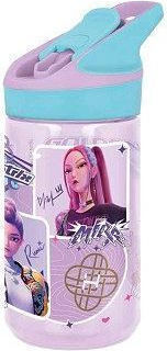 Kids Water Bottle K-Pop Demon Hunters Made of Tritan Plastic with Straw Non Spill Multicolour 480ml