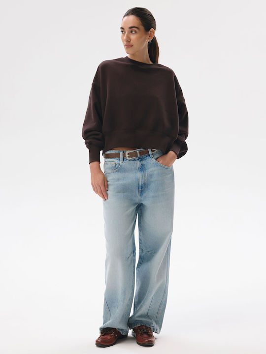 Tussoy 264 Gekürztes Damen Sweatshirt Braun