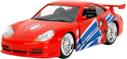 Model auto Porsche 911 GT3 RS Spider-Man Scara 1:32 Roșu Albastru