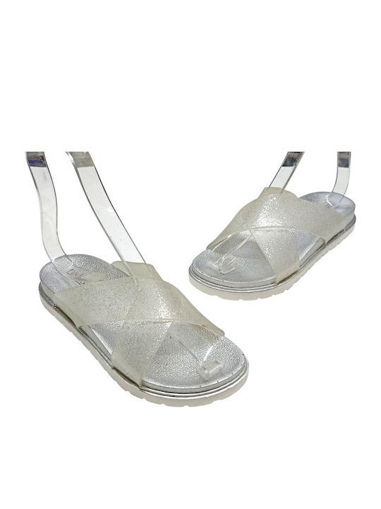 Women's Silver Flat Sandals