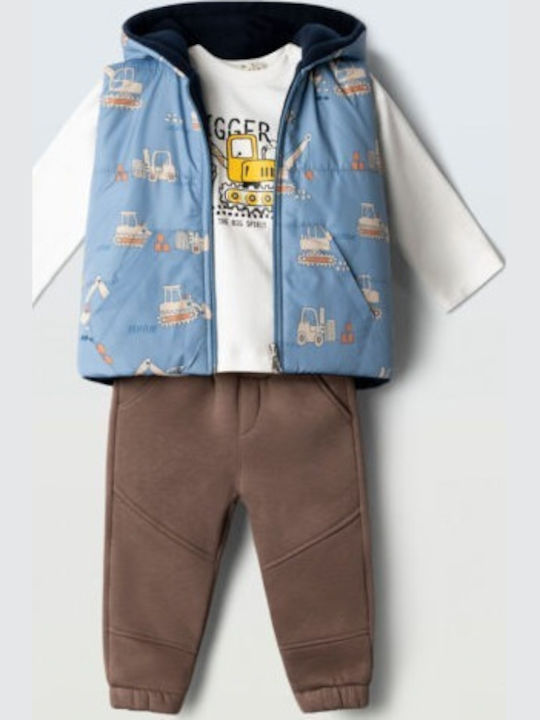 Hashtag Kids Sweatpants Set White/navy/brown 3 ...